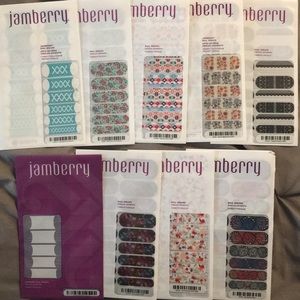 9 full and new sheets of ajam berry nail wraps